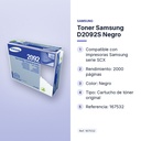 TONER SAMSUNG D2092S NEGRO - características principales