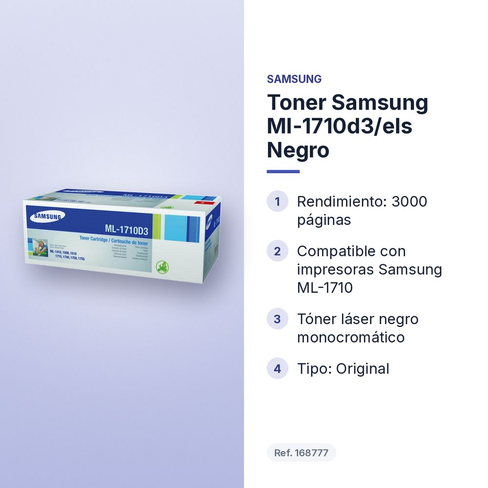 TONER SAMSUNG ML-1710D3/ELS NEGRO - características principales