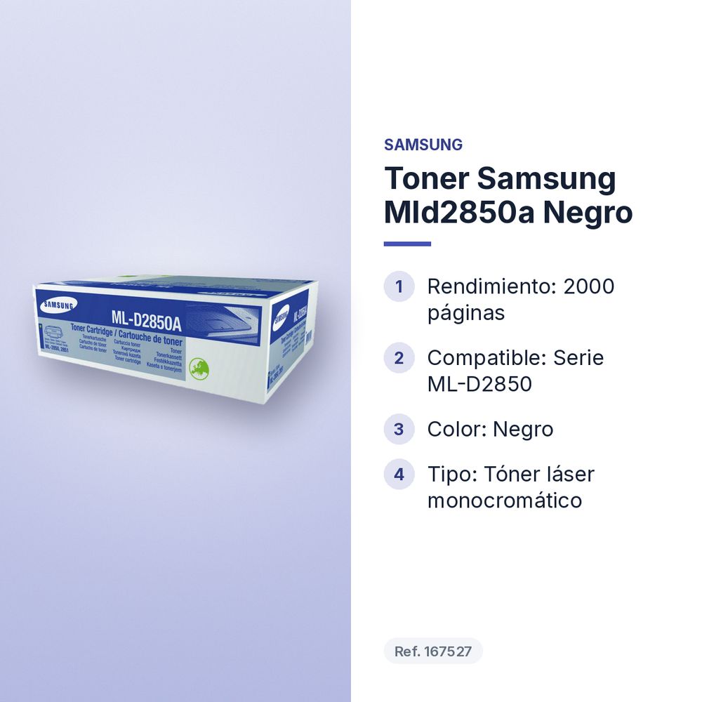 TONER SAMSUNG MLD2850A NEGRO - características principales