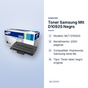 TONER SAMSUNG MLT D1092S NEGRO - características principales