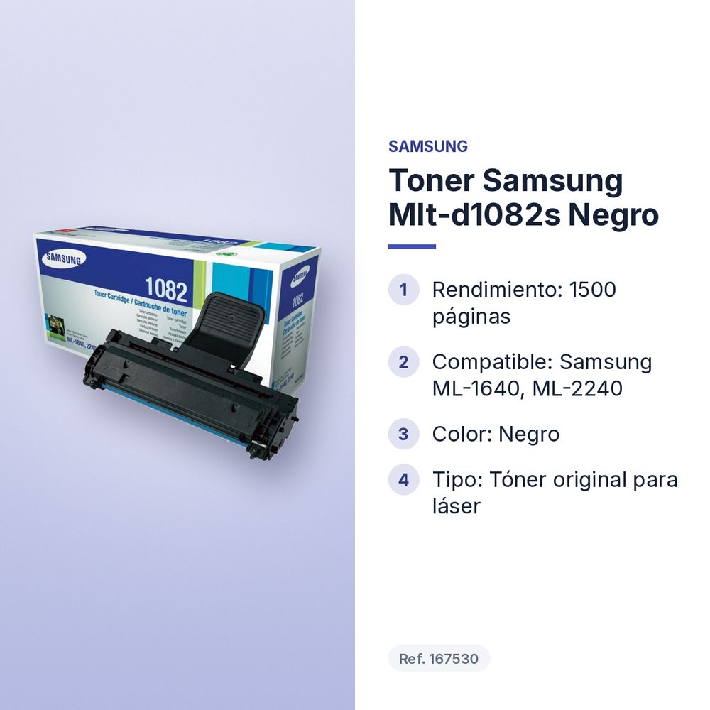 TONER SAMSUNG MLT-D1082S NEGRO - características principales