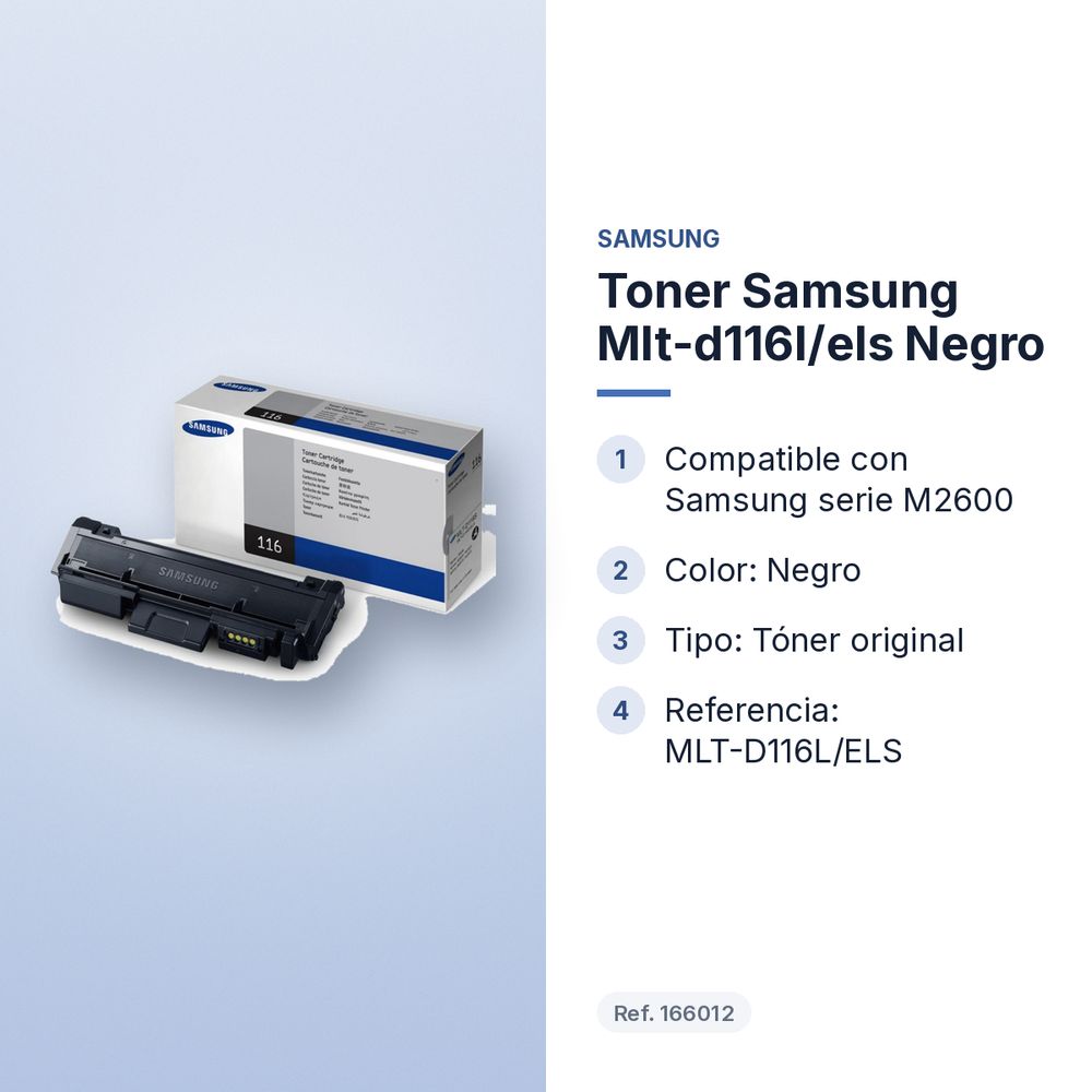 TONER SAMSUNG MLT-D116L/ELS NEGRO - características principales