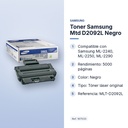 TONER SAMSUNG MTD D2092L NEGRO - características principales