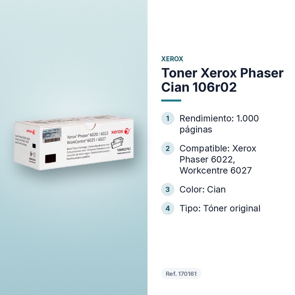 TONER XEROX PHASER CIAN 106R02 - características principales