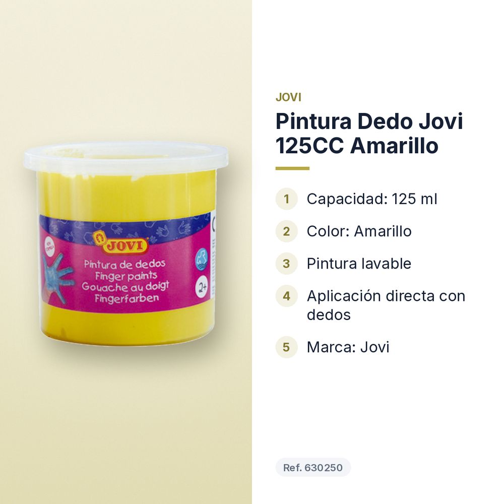PINTURA DEDO JOVI 125CC AMARILLO - características principales