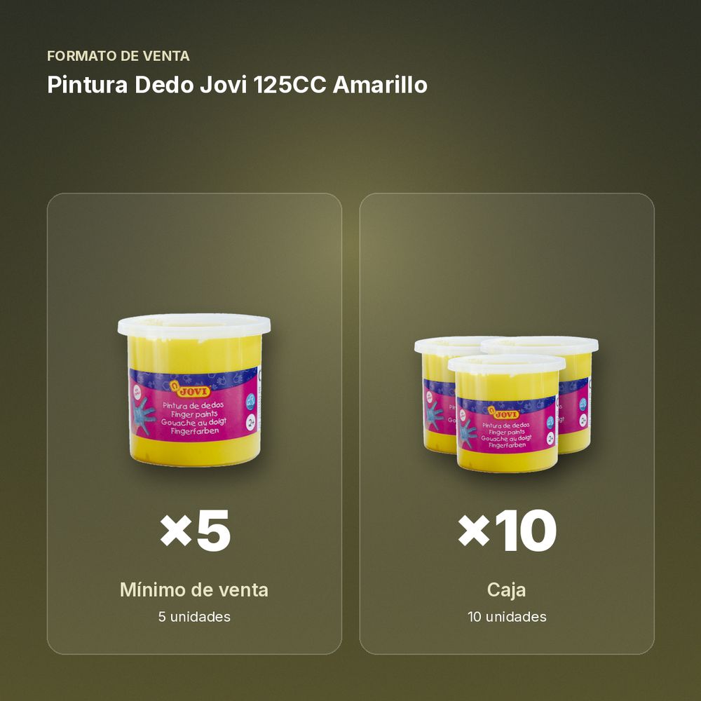 PINTURA DEDO JOVI 125CC AMARILLO - formato de venta: caja de 10
