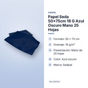 PAPEL SEDA 50×75CM 18 G AZUL OSCURO MANO 25 HOJAS - características principales