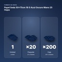 PAPEL SEDA 50×75CM 18 G AZUL OSCURO MANO 25 HOJAS - formato de venta: paquete de 20, caja de 200