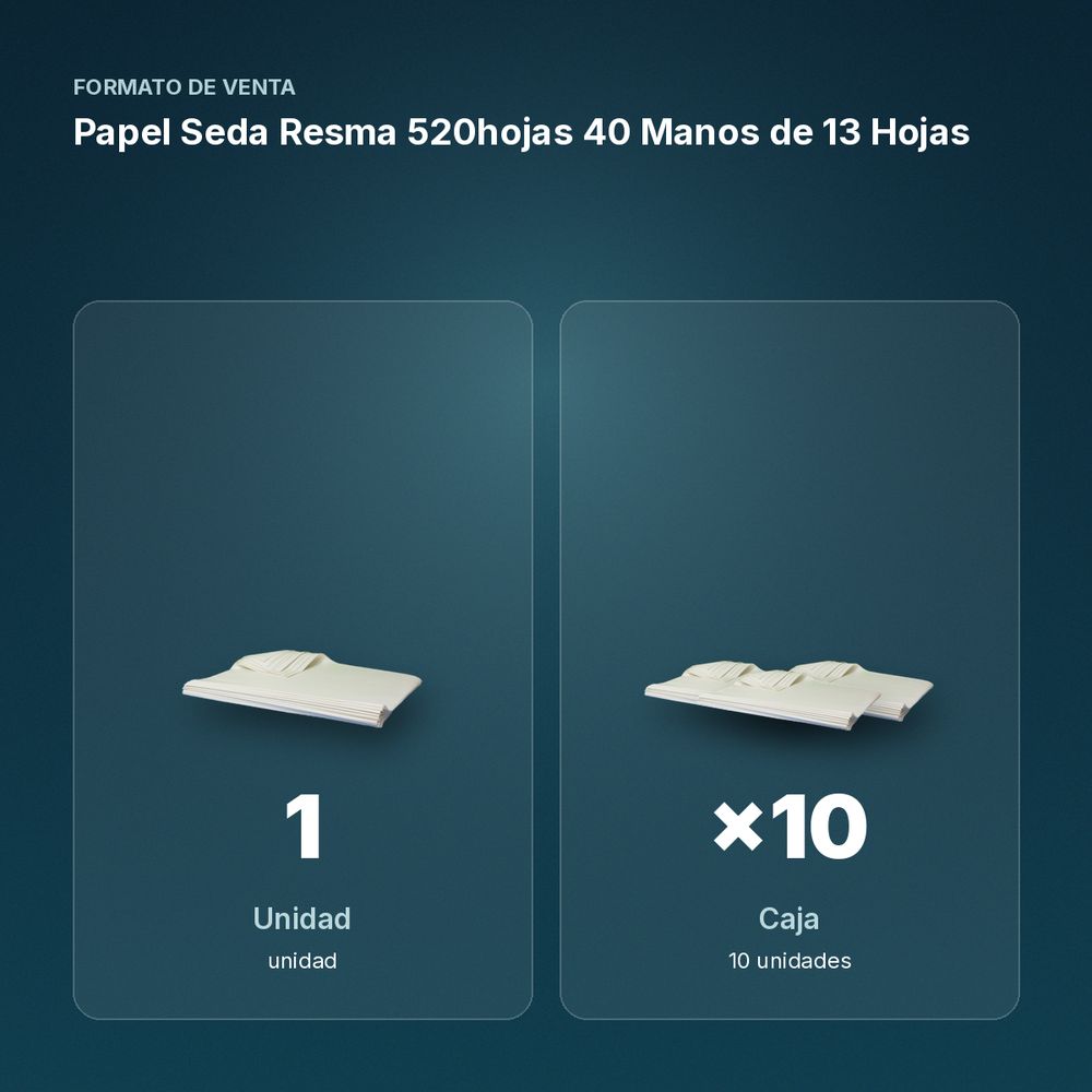 PAPEL SEDA RESMA 520HOJAS 40 MANOS DE 13 HOJAS - formato de venta: caja de 10