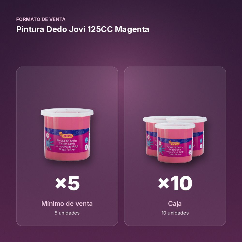 PINTURA DEDO JOVI 125CC MAGENTA - formato de venta: caja de 10