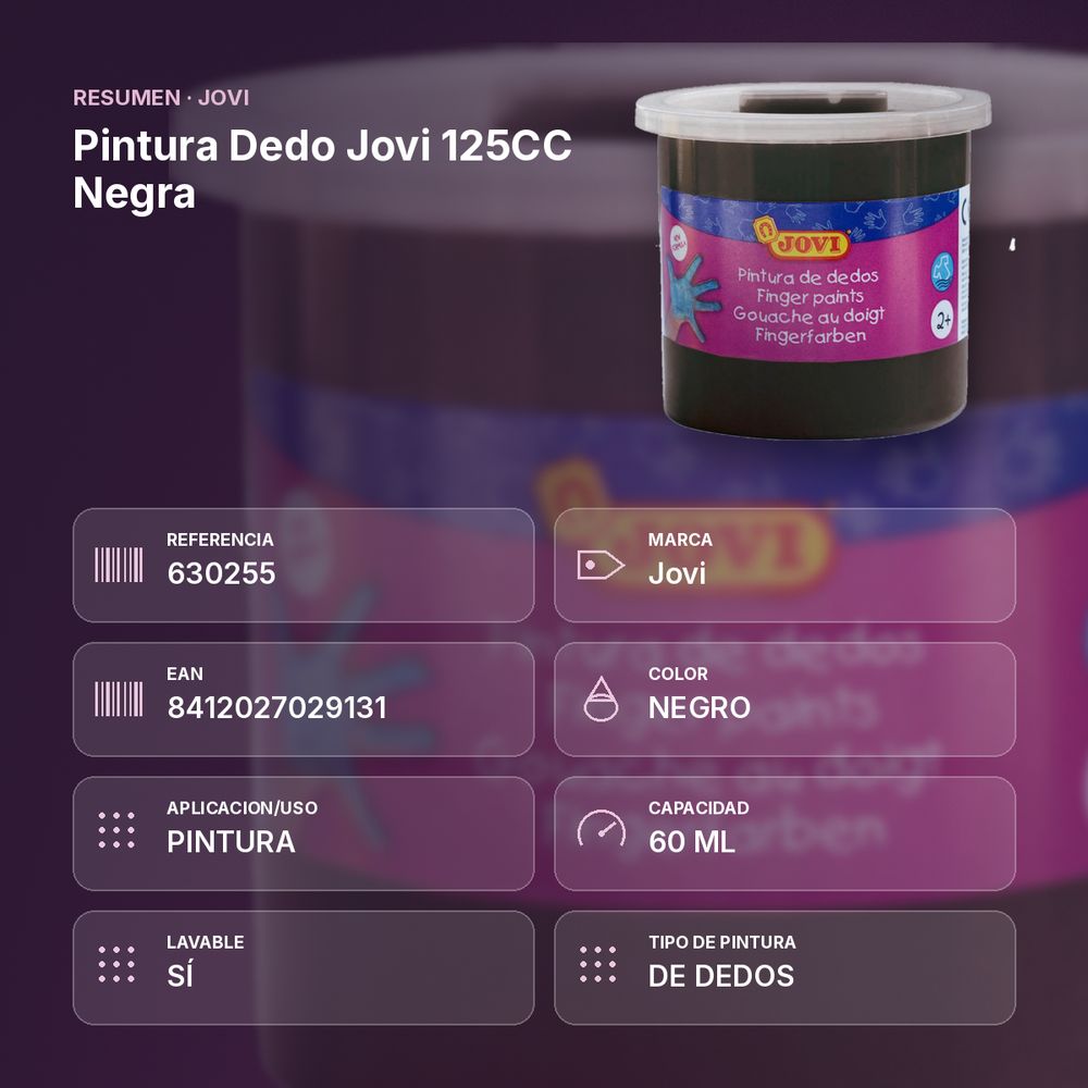 PINTURA DEDO JOVI 125CC NEGRA - resumen de atributos