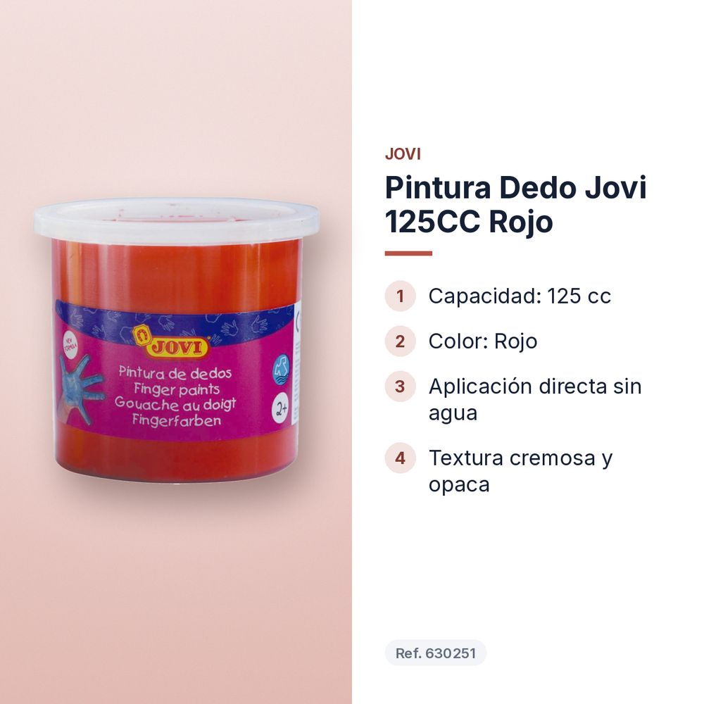 PINTURA DEDO JOVI 125CC ROJO - características principales