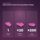 PAPEL SEDA 50×75CM 18 G FUCSIA MANO 13 HOJAS - formato de venta: paquete de 20, caja de 200