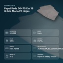 PAPEL SEDA 50×75 CM 18 G GRIS MANO 25 HOJAS - resumen de atributos