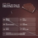 PAPEL SEDA 50×75CM 18 G MARRON MANO 13 HOJAS - resumen de atributos