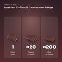 PAPEL SEDA 50×75CM 18 G MARRON MANO 13 HOJAS - formato de venta: paquete de 20, caja de 200