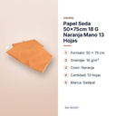 PAPEL SEDA 50×75CM 18 G NARANJA MANO 13 HOJAS - características principales