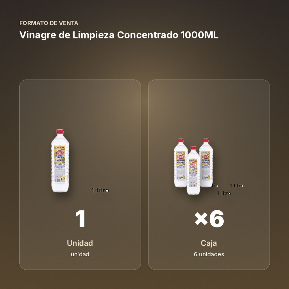 VINAGRE DE LIMPIEZA CONCENTRADO 1000ML - formato de venta: caja de 6
