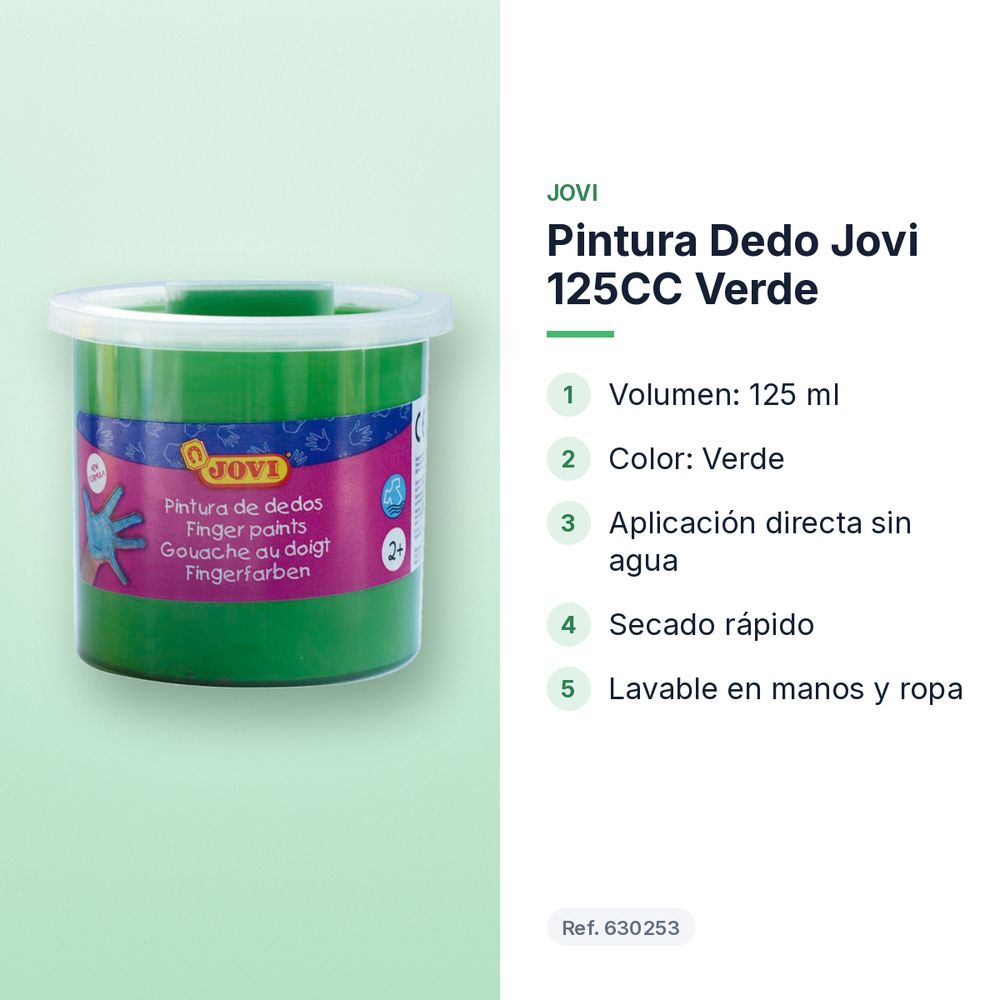 PINTURA DEDO JOVI 125CC VERDE - características principales