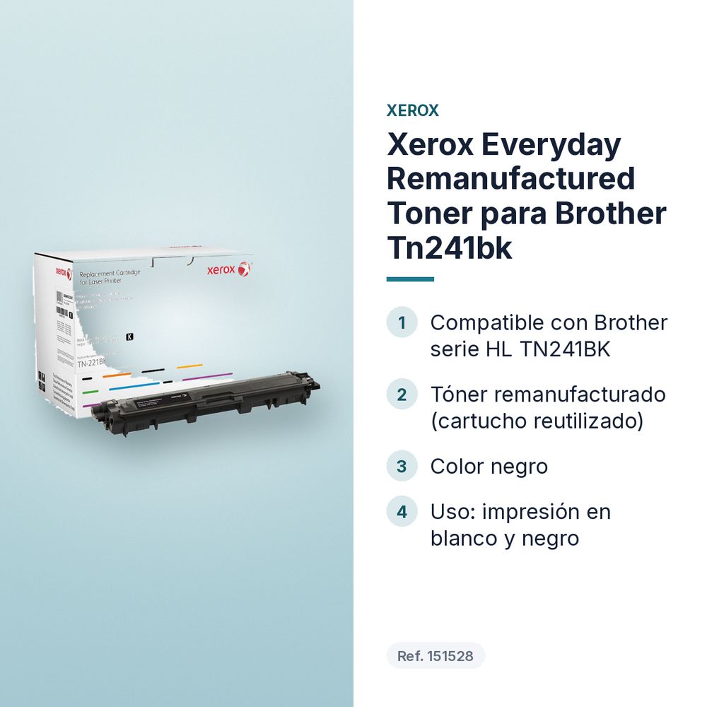 XEROX EVERYDAY REMANUFACTURED TONER PARA BROTHER TN241BK - características principales