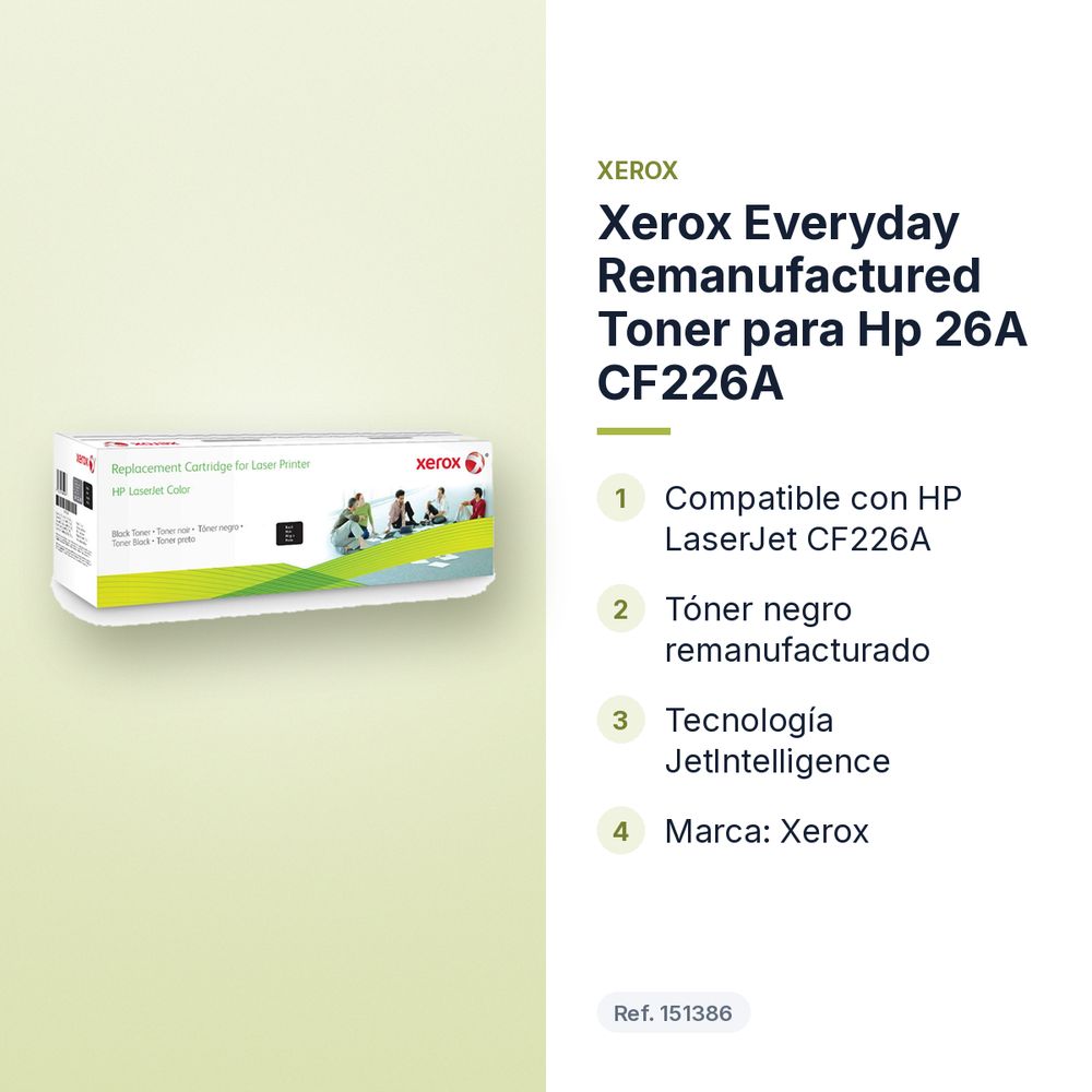 XEROX EVERYDAY REMANUFACTURED TONER PARA HP 26A CF226A - características principales
