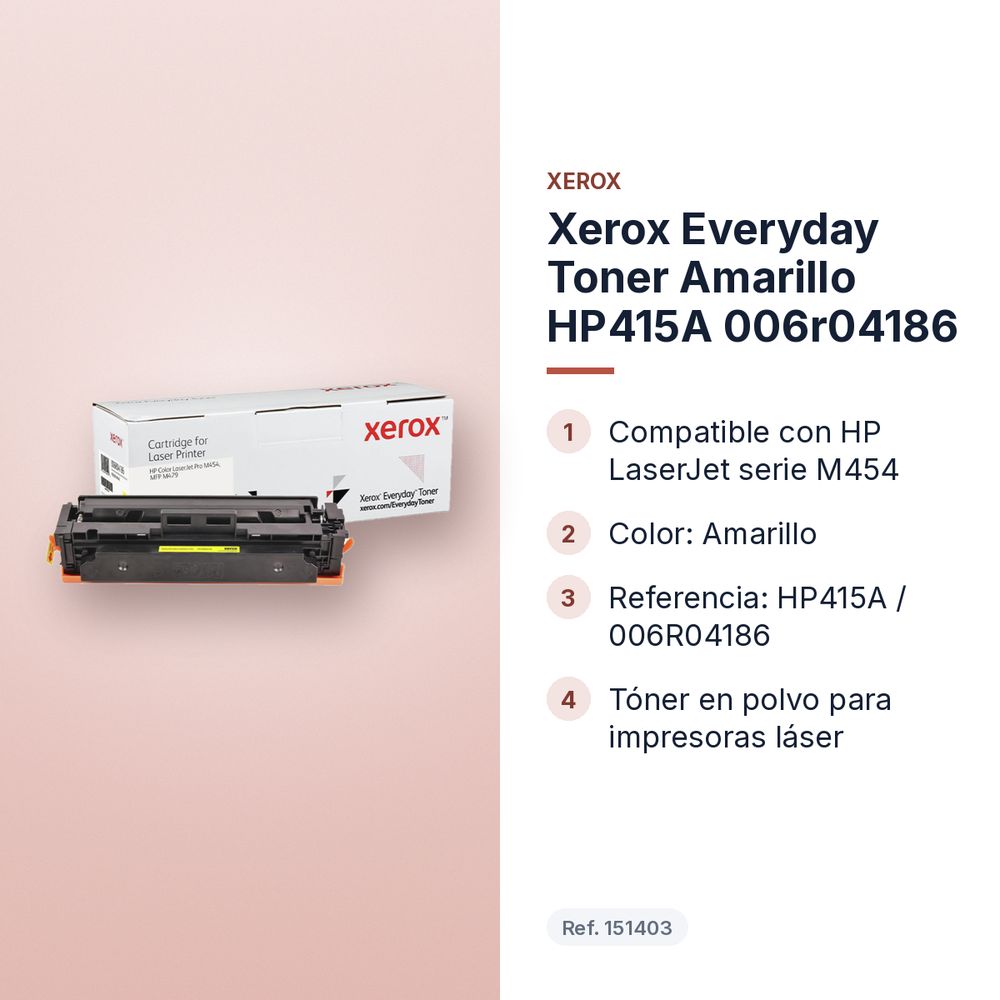 XEROX EVERYDAY TONER AMARILLO HP415A 006R04186 - características principales