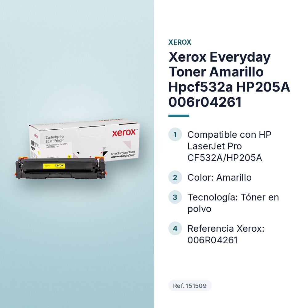 XEROX EVERYDAY TONER AMARILLO HPCF532A HP205A 006R04261 - características principales
