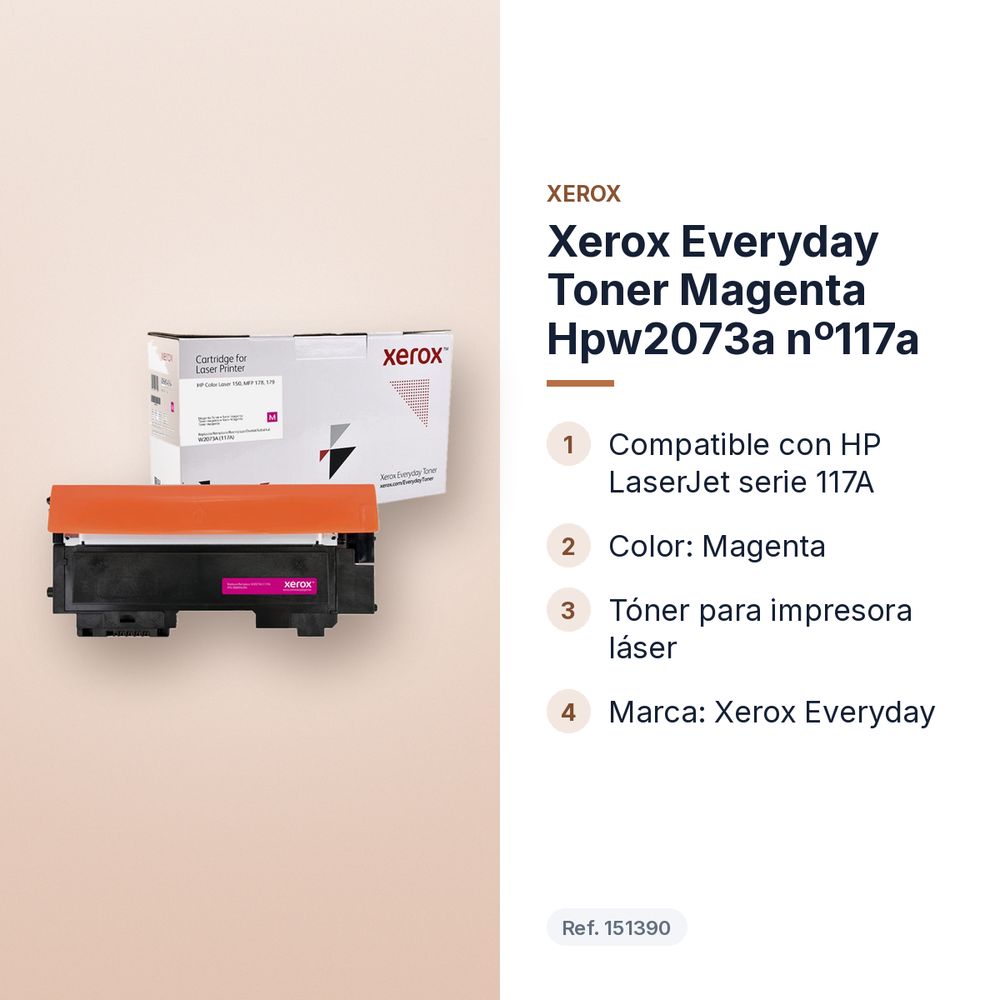XEROX EVERYDAY TONER MAGENTA HPW2073A Nº117A - características principales