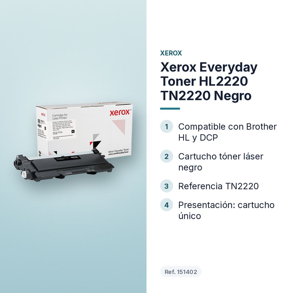 XEROX EVERYDAY TONER HL2220 TN2220 NEGRO - características principales