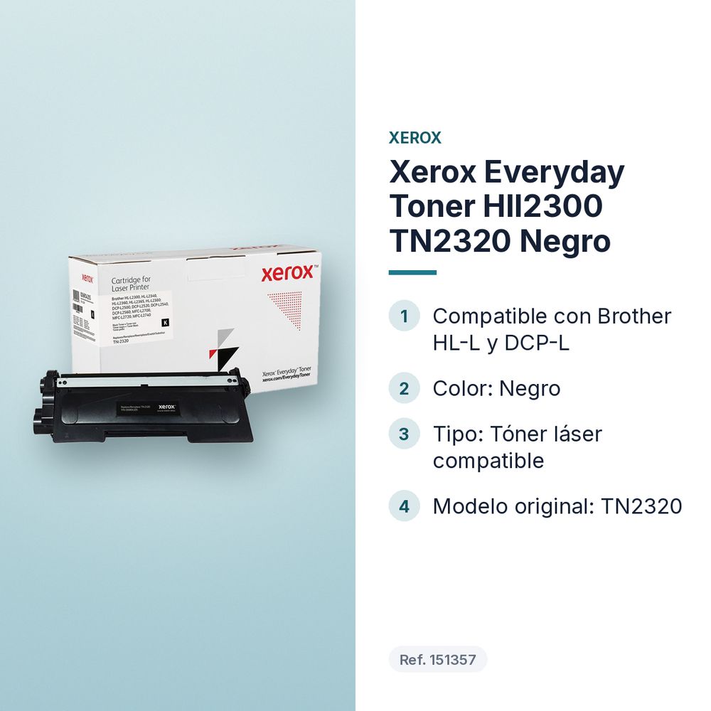 XEROX EVERYDAY TONER HLL2300 TN2320 NEGRO - características principales