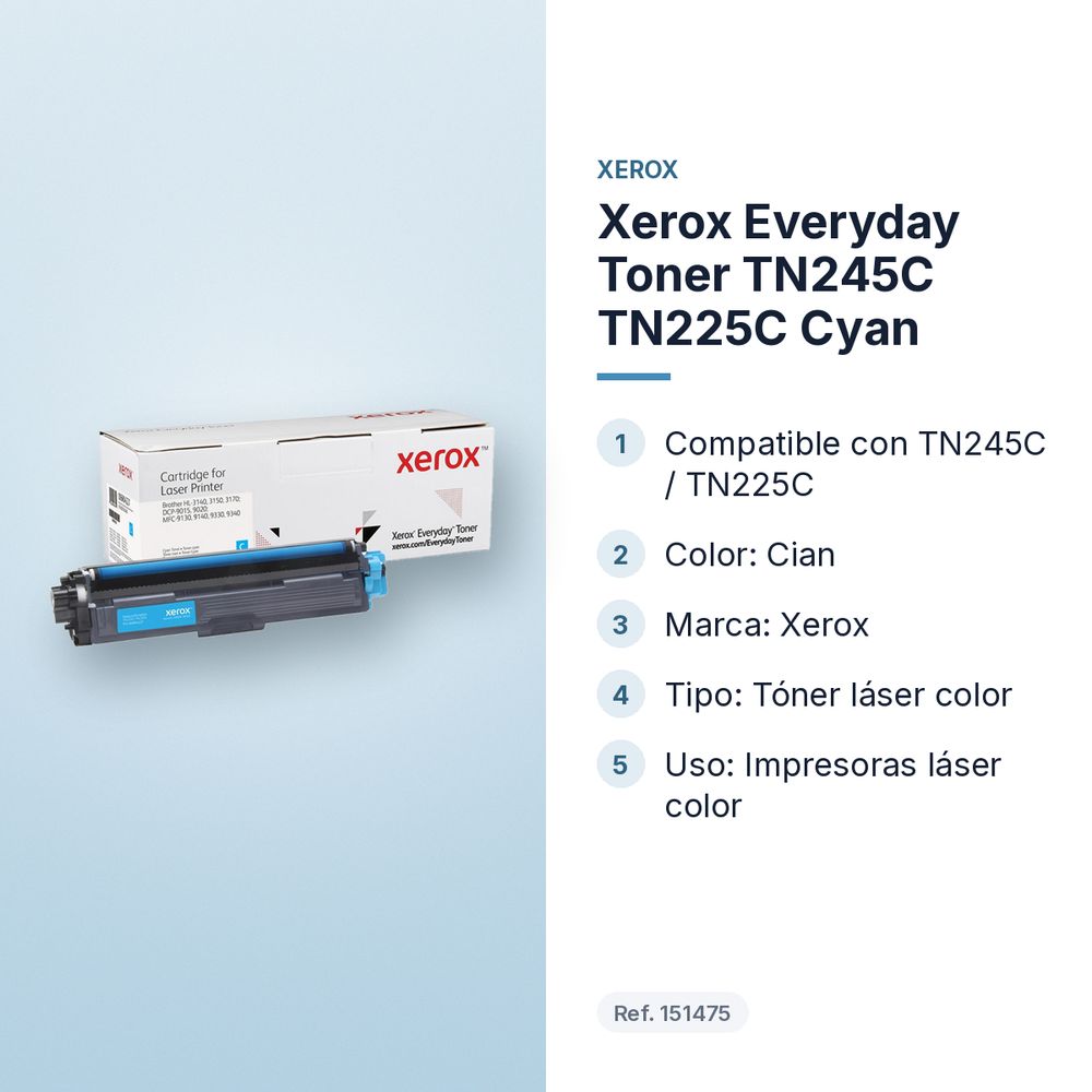 XEROX EVERYDAY TONER TN245C TN225C CYAN - características principales