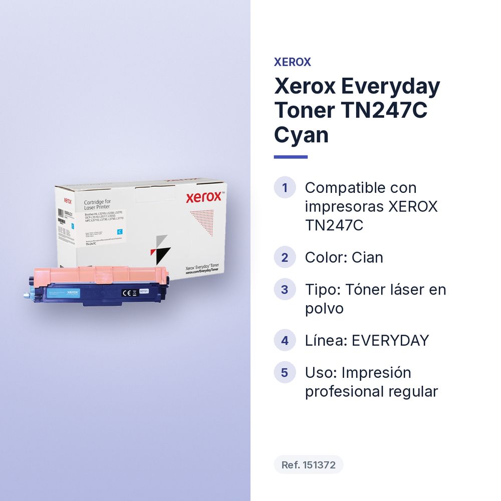 XEROX EVERYDAY TONER TN247C CYAN - características principales