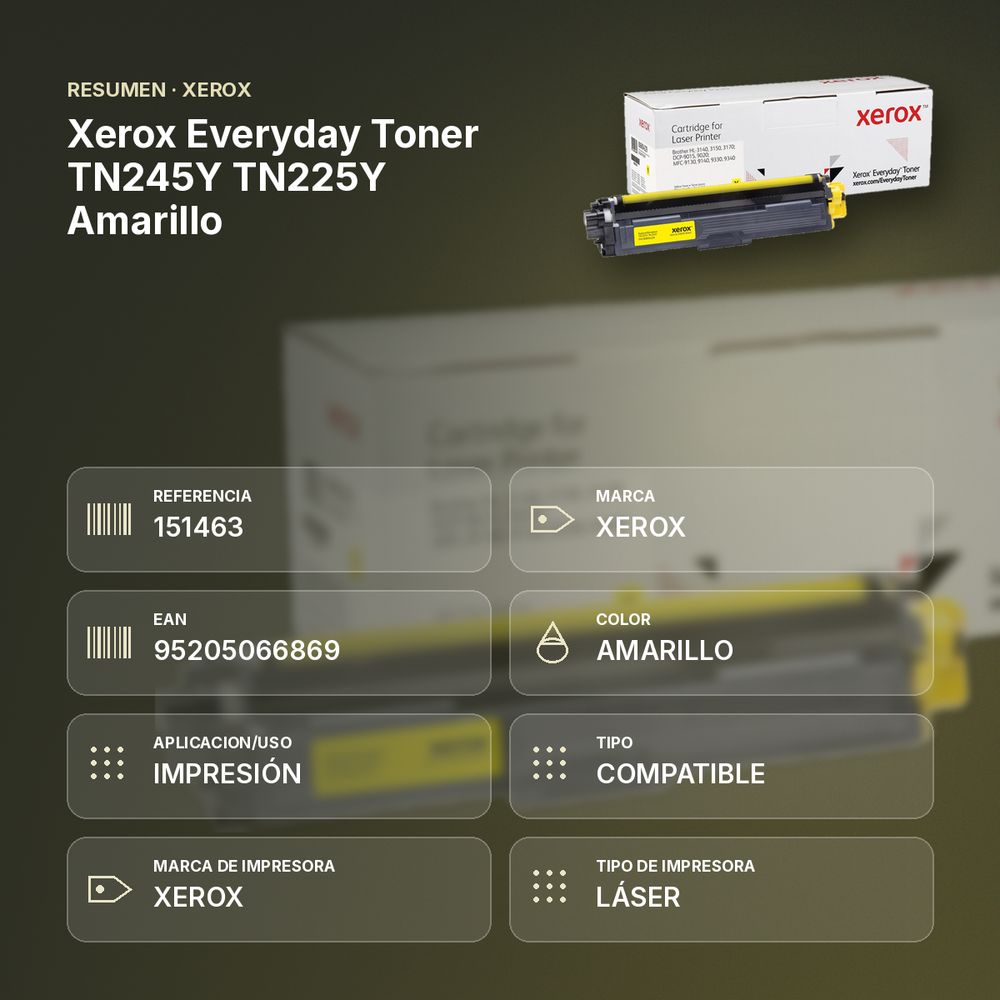 XEROX EVERYDAY TONER TN245Y TN225Y AMARILLO - resumen de atributos