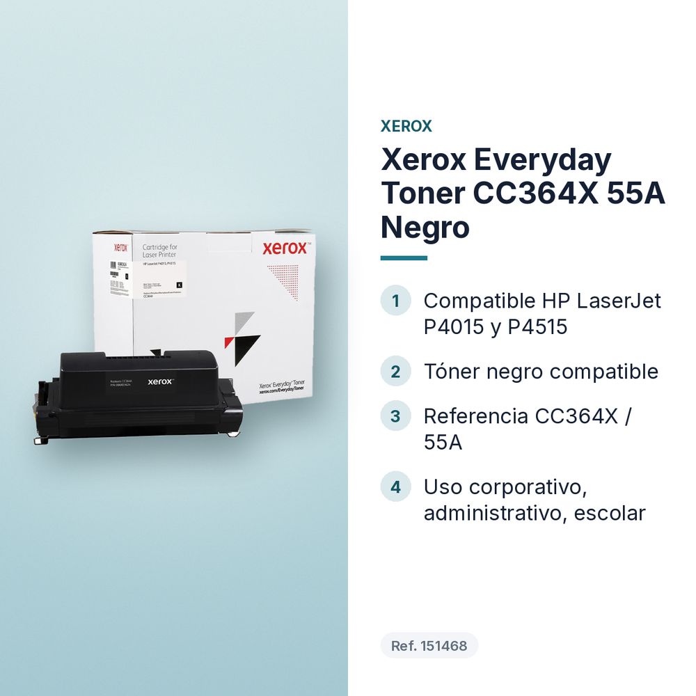 XEROX EVERYDAY TONER CC364X 55A NEGRO - características principales