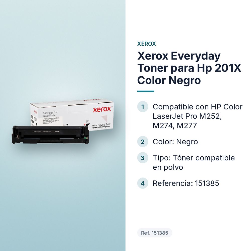 XEROX EVERYDAY TONER PARA HP 201X COLOR NEGRO - características principales