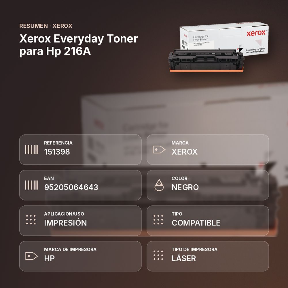 XEROX EVERYDAY TONER PARA HP 216A - resumen de atributos