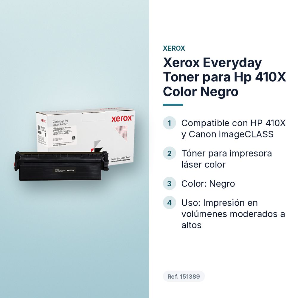 XEROX EVERYDAY TONER PARA HP 410X COLOR NEGRO - características principales