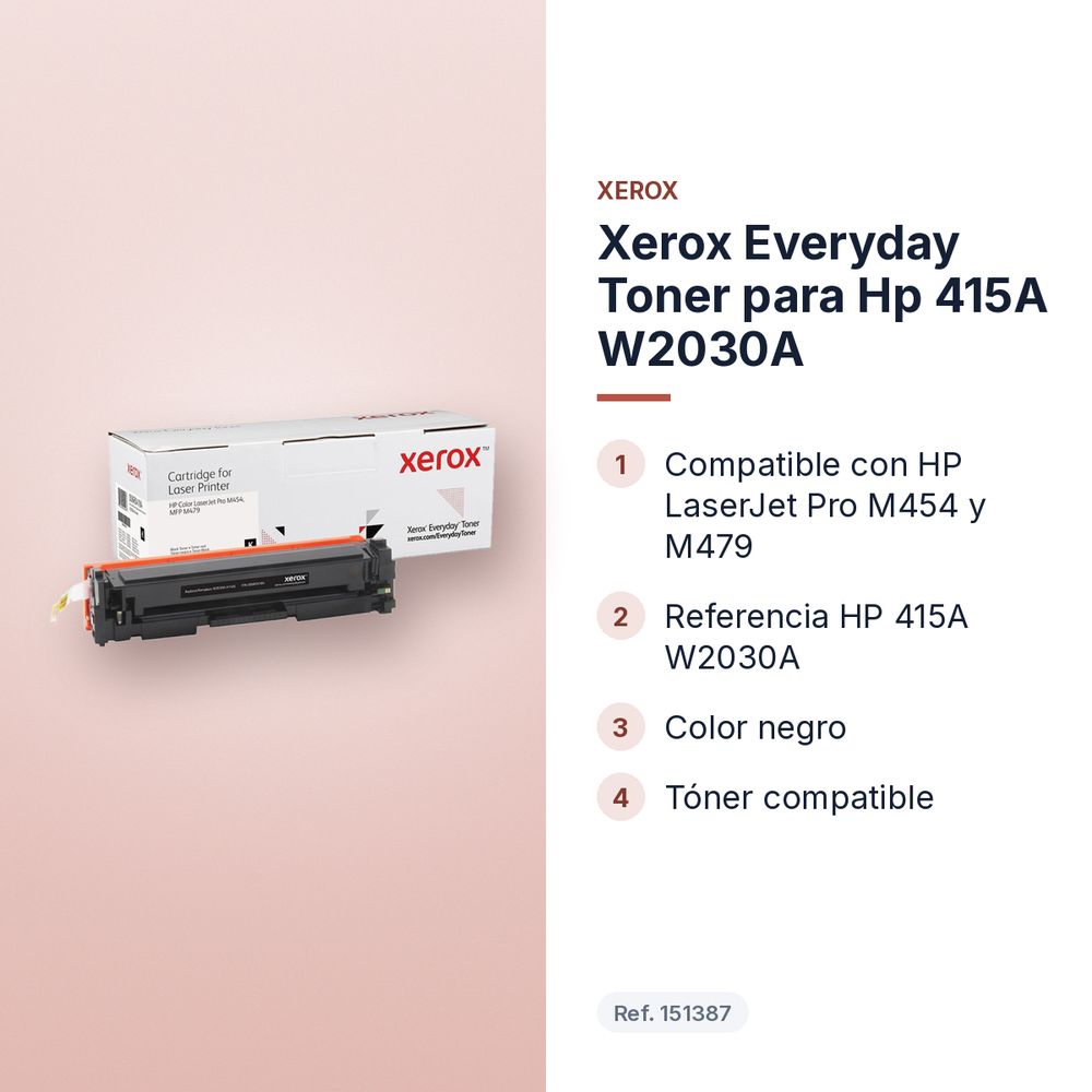 XEROX EVERYDAY TONER PARA HP 415A W2030A - características principales
