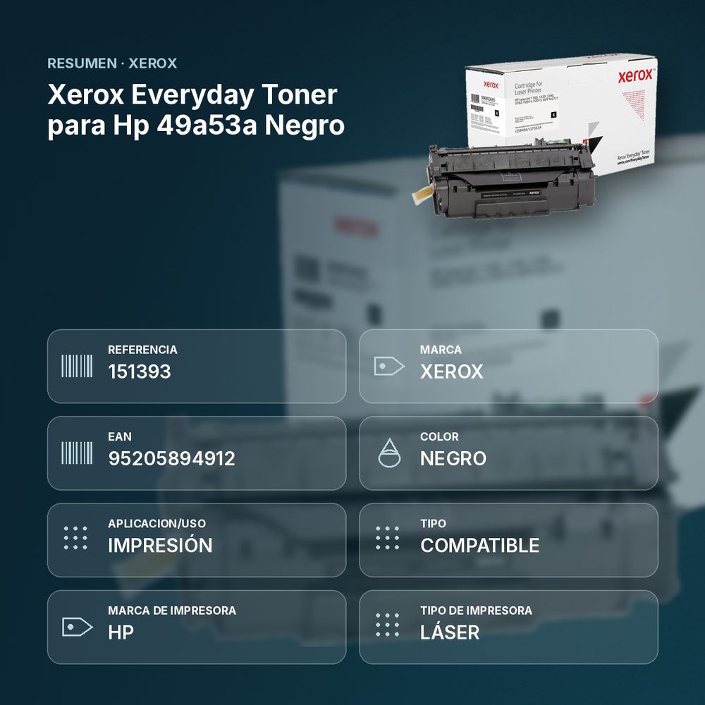 XEROX EVERYDAY TONER PARA HP 49A53A NEGRO - resumen de atributos