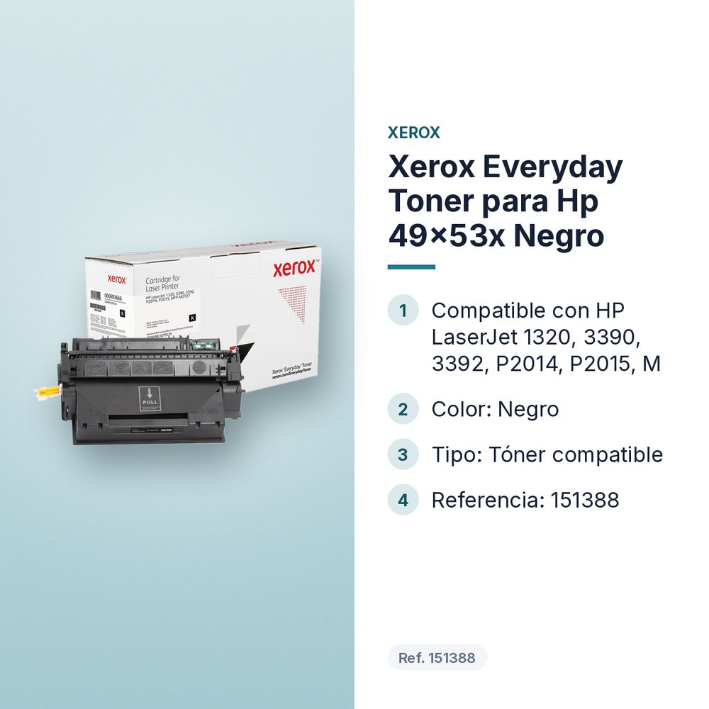 XEROX EVERYDAY TONER PARA HP 49X53X NEGRO - características principales