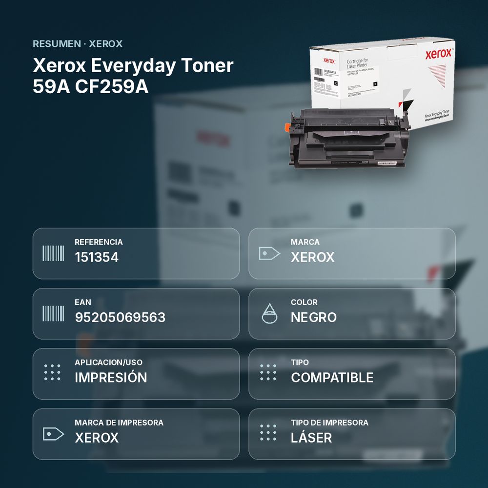 XEROX EVERYDAY TONER 59A CF259A  - resumen de atributos