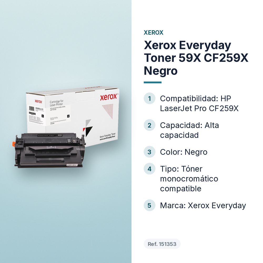 XEROX EVERYDAY TONER 59X CF259X NEGRO - características principales