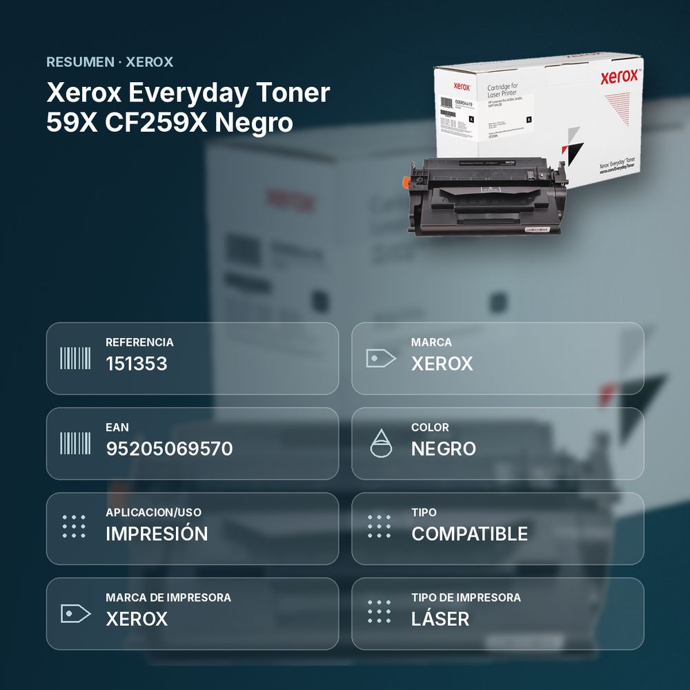 XEROX EVERYDAY TONER 59X CF259X NEGRO - resumen de atributos