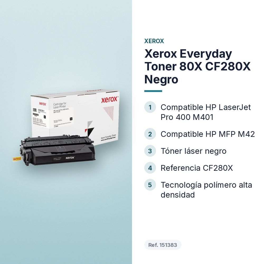 XEROX EVERYDAY TONER 80X CF280X NEGRO - características principales