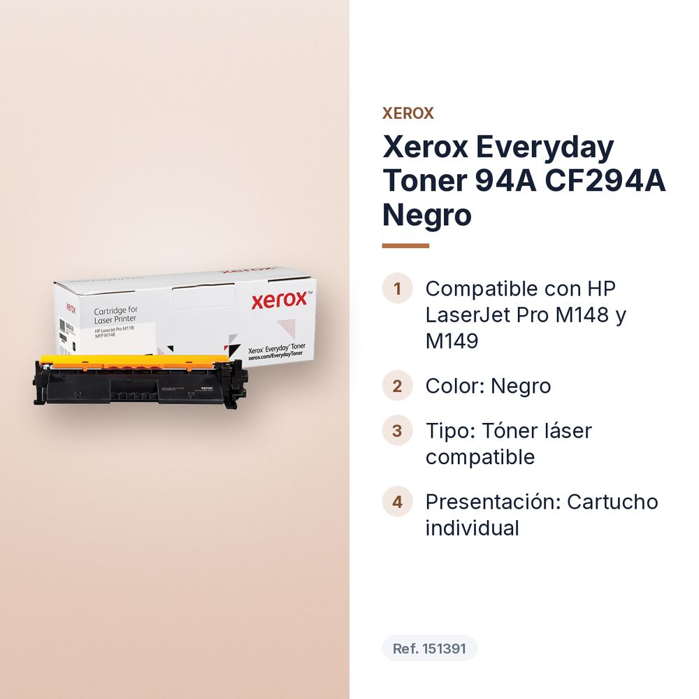 XEROX EVERYDAY TONER 94A CF294A NEGRO - características principales