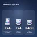 TIJERA ERGO CUT RAYLU 24 UD - formato de venta: paquete de 24, caja de 480