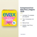 COMPRESAS EVAX ALAS FINA Y SEGURA 12UD - características principales