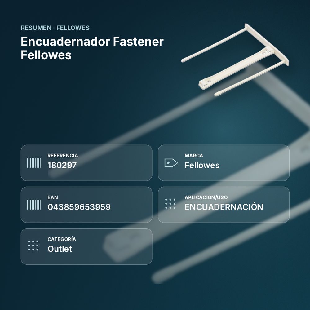 ENCUADERNADOR FASTENER FELLOWES - resumen de atributos