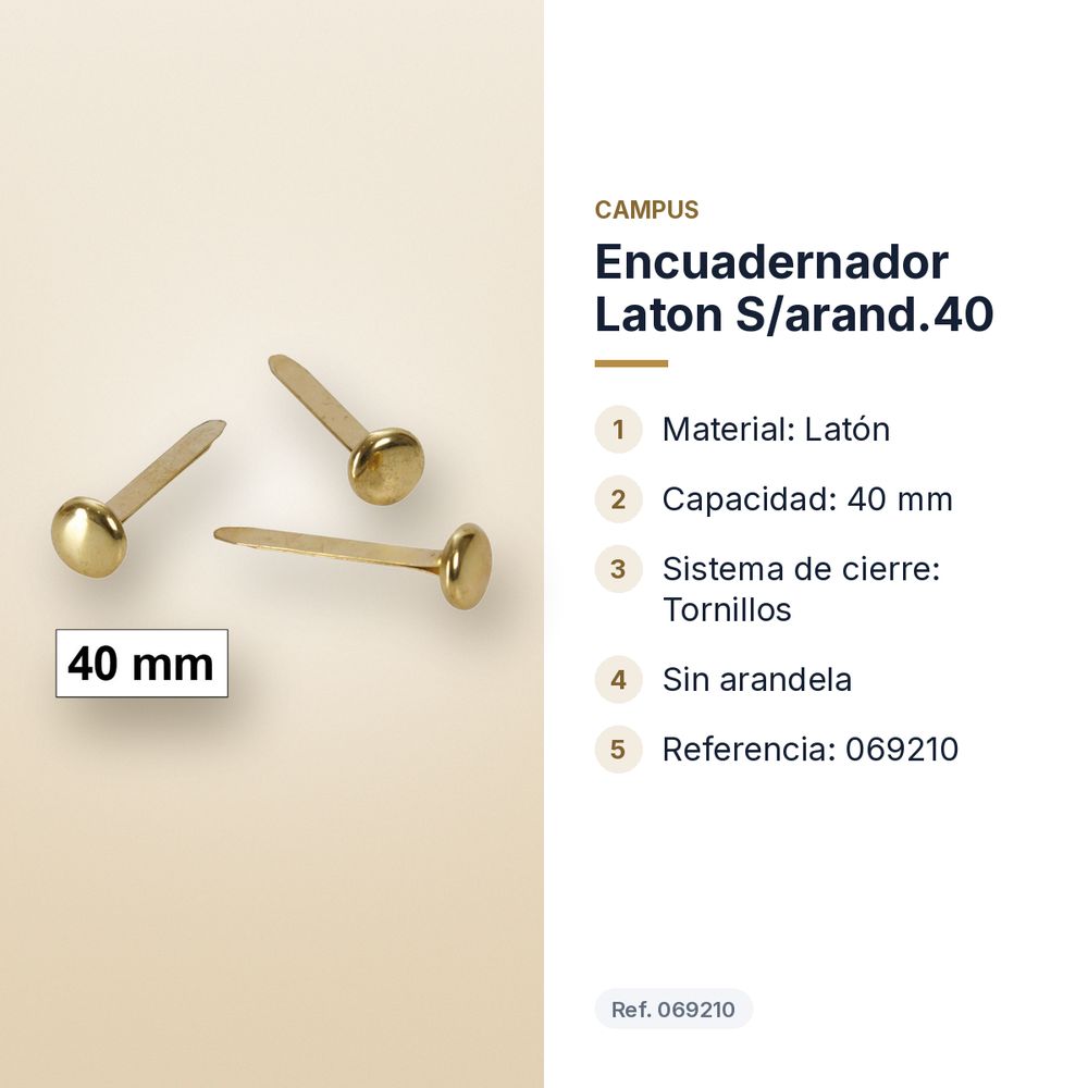 ENCUADERNADOR LATON S/ARAND.40 - características principales