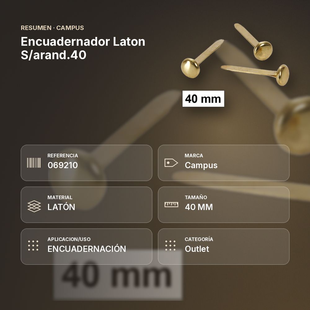 ENCUADERNADOR LATON S/ARAND.40 - resumen de atributos